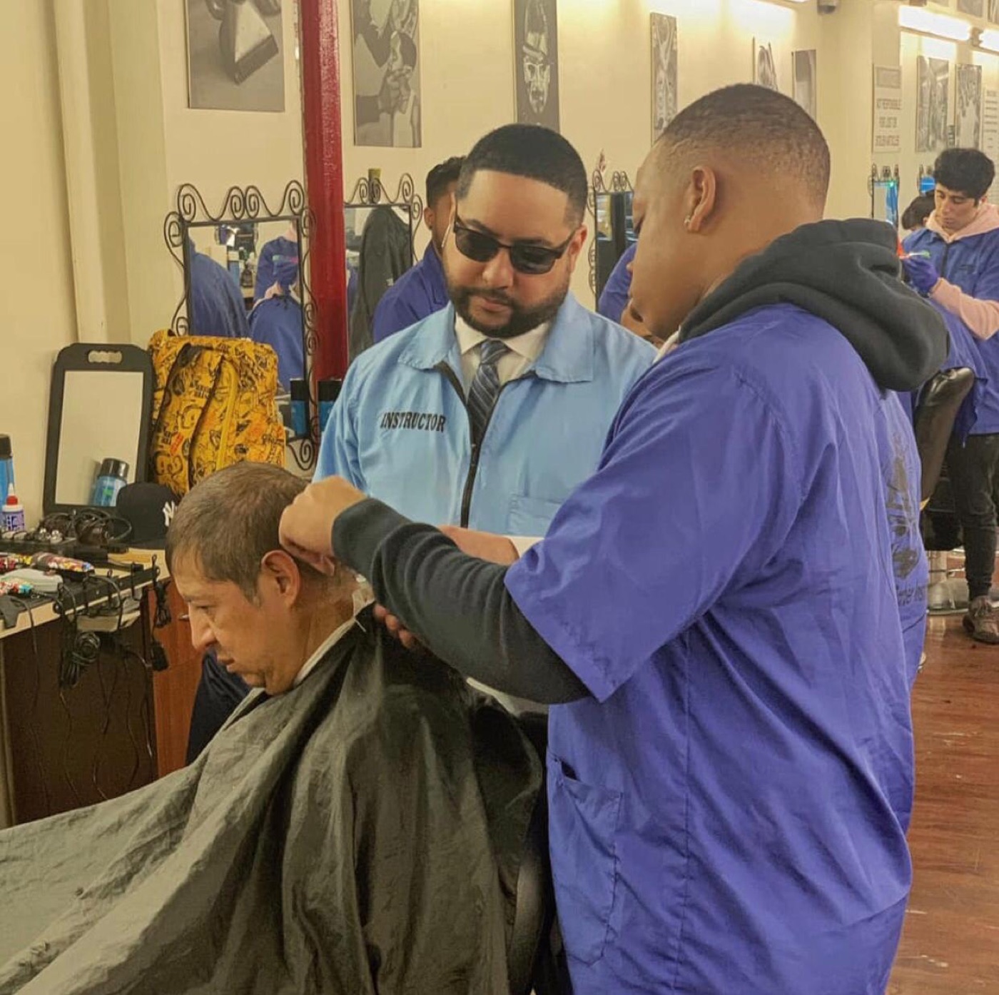 Close beard trim with clippers