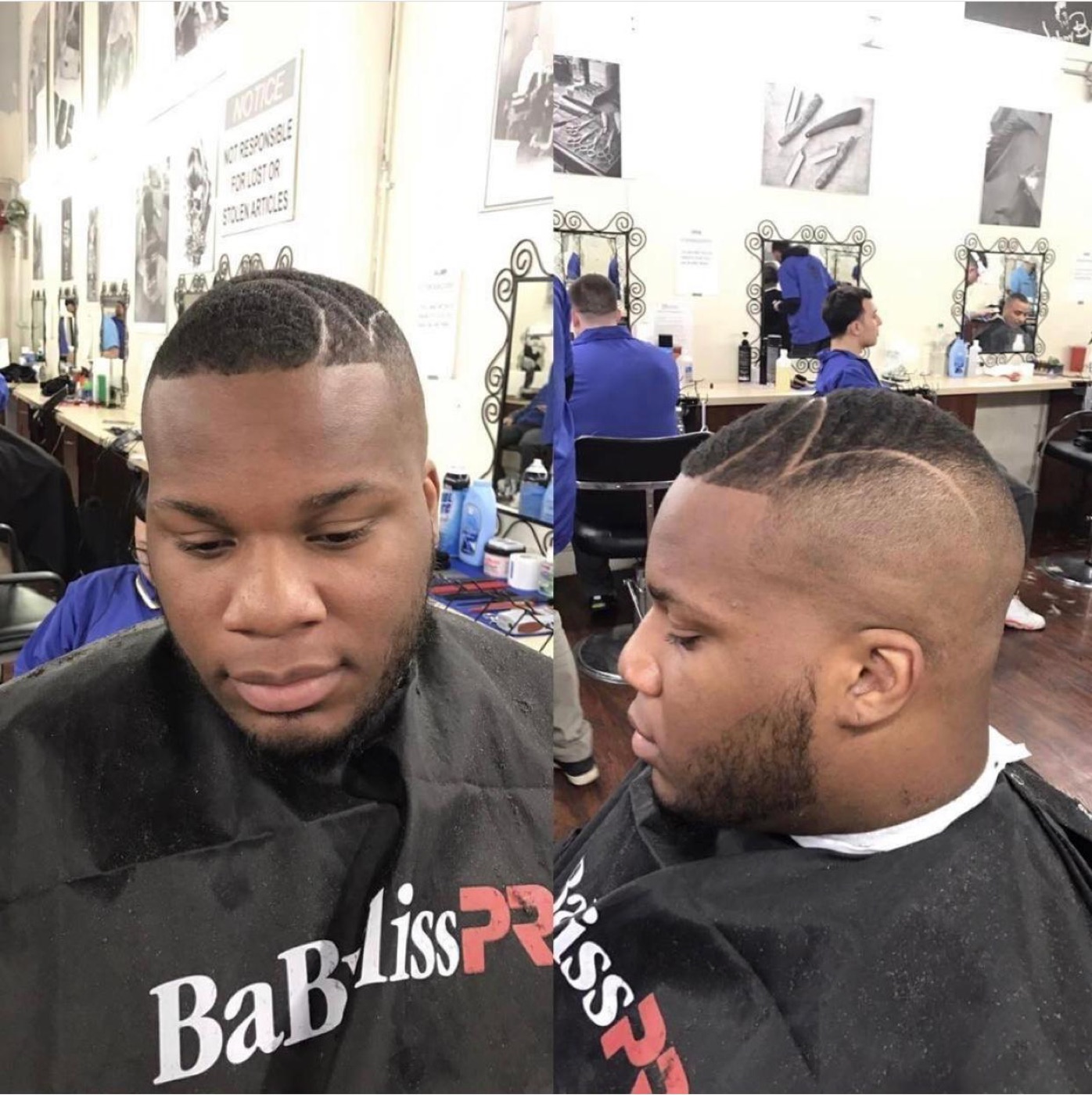 Finished fade haircut two angles