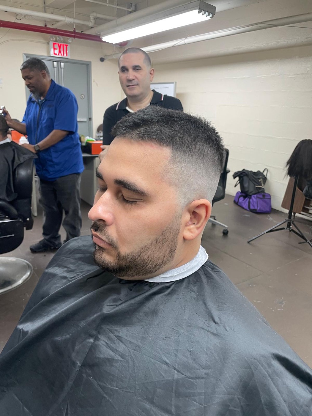 Fresh fade haircut on client