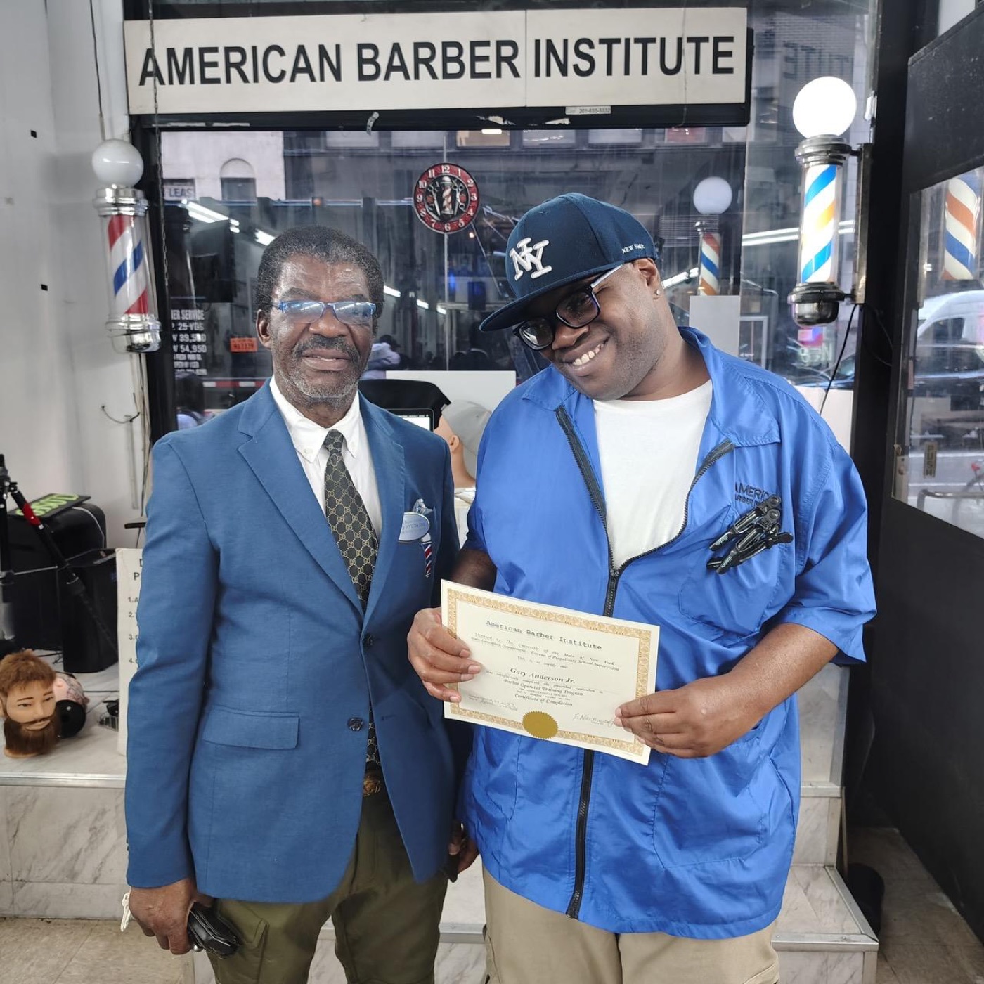 ABI barber instructor at the clinic
